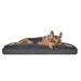 FurHaven Pet Dog Bed | Deluxe Terry & Suede Snuggle Pillow Pet Bed for Dogs & Cats Gray Extra Large