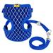 Dog Harness No-Pull Pet Harness Exquisite Dog Chest Leash Traction Belt Pet Harness Straps for Small Dogs Cats (L) Blue L- Bust 32cm-48cm