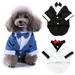 Yesbay Pet Dog Wedding Formal Bow Tie Tuxedo Suit Jacket Party Groom Costume Clothes White