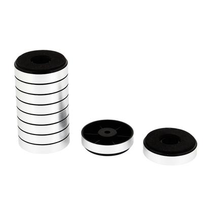 10pcs Isolation Anti Vibration Amplifier Ammeter Feet Pad Stand - Silver Tone,Black - 1.1