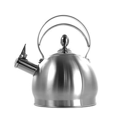 2.8 Liter Round Stovetop Whistling Kettle in Brushed Silver