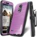 LG Stylo 3 COVRWARE [IRON TANK] Built-in [Screen Protector] Heavy Duty Full-Body Rugged Holster Armor [Brushed Metal Texture] Case [Belt Clip][Kickstand] For LG Stylo 3 Purple