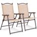 Costway Set of 2 Patio Folding Sling Back Chairs Camping Deck Garden - Set of 2