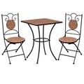 vidaXL 3 Piece Mosaic Bistro Set Ceramic Tile Terracotta