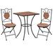 vidaXL 3 Piece Mosaic Bistro Set Ceramic Tile Terracotta