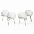 Tate Outdoor Modern Dining Chair Set of 4 White