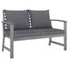 vidaXL Patio Bench 47.2 with Dark Gray Cushion Solid Acacia Wood