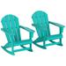 Polytrends Laguna Recycled Poly Outdoor Adirondack Rocking Chair (Set of 2) Turquoise