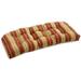 Blazing Needles 42 x 19 in. U-Shaped Patterned Spun Polyester Tufted Settee & Bench Cushion Kingsley Stripe Ruby