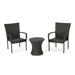 GDF Studio Parham Outdoor 3 Piece Wicker Stacking Chair Chat Set Multibrown