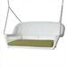 Jeco W00206S-B-FS029 White Wicker Porch Swing With Green Cushion