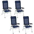 Gymax 4PCS Patio Dining Chair Aluminum Camping Adjust Portable Headrest Navy