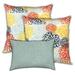 Joita Home Ice Blue Seas Indoor/Outdoor Pillow Set of 2 Large & 1 Lumbar Pillow Seafoam Orange Yellow