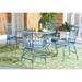 SAFAVIEH Thessaly Outdoor Patio 5 Piece Dining Set Antique Blue