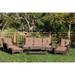 6pc Wicker Seating Set with Brown Cushions