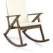 Noble House Gus Acacia Wood Rocking Chair & Cushion Dark Brown/Cream