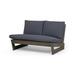 GDF Studio Emma Outdoor Acacia Wood Loveseat Set with Optional Sunbrella Cushions Gray Dark Gray