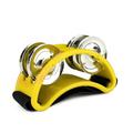 Foot Tambourine Percussion with Double Row Steel Jingles - Foot Shaker Musical Instrument Drum for Kids KTV Party Shoes Toy Gift Singer Vocalists Cajon & Guitar Players (Yellow)