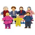 Melissa & Doug 7-Piece Poseable Wooden Doll Family for Dollhouse (2-4 inches each) - People Figures For Kids Ages 3+