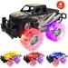 Gold Toy Light Up Monster Truck Set for Boys and Girls Set Includes 4 6 Inch Monster Trucks with Beautiful Flashing LED Tires - Push n Go Toy Cars Best Gift for Kids - for Ages 3+