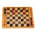 WE Games Solid Wood Checkers Set - Red & Black Grooves for Wooden Pieces