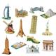 Yesbay 3D World Jigsaw Puzzle World Construction Model Kit DIY Craft Educational Toy DIY Puzzle Toy 04(Sydney Opera House) 04(Sydney Opera House)