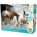 Cobble Hill 350 piece family puzzle - Winter Barnyard - small medium and large pieces