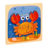 Yesbay Cartoon Frog Train Animal 3D Wooden Jigsaw Puzzles Board Education Kids Toy