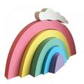 Wooden Rainbow Stacking Toy Small Pastel Rainbow Stacker 6 Piece Rainbow Stacking Toy for Baby/Toddlers/Kids Montessori Education Pastel Rainbow Decor