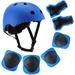 Kids Bike Helmet Toddler Helmet for Ages 3-10 Boys Girls with Sports Protective Gear Set Knee Elbow Wrist Pads for Skateboard Cycling Scooter Rollerblading - Blue