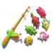 Magnetic Fishing Toy Set Magnetic Fish Toys Fishing Rod and 6 Cute Fishes Toys for Children Random Color