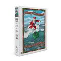 Santa Barbara California Merry Christmas from California Santa Surfing (1000 Piece Puzzle Size 19x27 Challenging Jigsaw Puzzle for Adults and Family Made in USA)