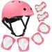 KAMUGO Kids Bike Helmet, Toddler Helmet for Ages 3-8 Boys Girls with Sports Protective Gear Set Knee Elbow Wrist Pads for Skateboard Cycling Scooter Rollerblading, CPSC Certified (Pink)