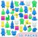 Animal Stress Relief Toys Christmas Mochi Squishy Toys 50 Pack Mini Kawaii Squishy Party Favors Birthday Gift for Boys & Girls Adults Random