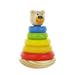 Bear Wooden Ring Colorful Rainbow Stacker - Solid Educational Baby Toy