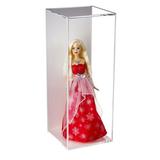 Deluxe Acrylic Figurine Display Case with White Back and Wall Mount for Doll Bobblehead Action Figure or Collectible Toy Figure (A078-WB)