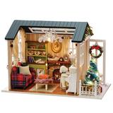 GoolRC DIY Christmas Miniature Dollhouse Kit Realistic 3D Wooden House Room Craft with Furniture LED Lights Children s Day Birthday Gift Christmas Decoration