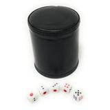 THY COLLECTIBLES Dice Cup with 5 Dices PU Leather Professional Dice Shaker Cup Set for Yahtzee/Craps/Backgammon or other Dice Games