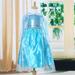 Baby Girls Shiny Sequined Princess Cosplay Costume 3-8Y Kids Children Blue A Line Satin Mesh Party Dress Ball Gown