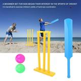 EBTOOLS Cricket Sports Kids Cricket Set Heavy-Duty ABS Plastic Cricket Bat Set Cricket Bat and Ball Beach Wicket Stand Kit for Children