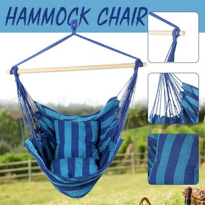 Hanging Hammock Chair Portable Garden Swing Seat Tree Travel Camping Poly Cotton 