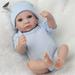 PULLIMORE 11 Reborn Newborn Sleeping Baby Lifelike Doll Handmade Realike Silicone Vinyl Weighted Alive Lovely Cute Doll Gifts Blue Boy