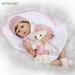 BadPiggies 22 55CM Realistic Reborn Baby Doll Girl Newborn Baby Silicone Vinyl Handmade Weighted Body Pink Outfits for Xmas Birthday Gift