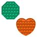 Sadie Pop Pop Bubble Fidget Sensory Toy Special Needs Stress Reliever Blocks - Anti Anxiety Fidget Bubble Toys Pop Push Fidget Autism Stress Relief - Silicone Stress Reliever Toy (Green+Orange)