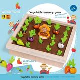 Yesbay Kids Wooden Memory Board Game Sorting Puzzle Carrots Harvest Developmental Toy Puzzles 1#