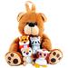 Plush Large Bear Carrier with 4 Mini Plush Animal Sound Toys | Plush Animal Toy Baby Gift | Toddler Gift (Bear Carrier with Animals)