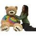 Big Plush 5 Foot Teddy Bear wears removable Tie-Dye Rainbow Color Tshirt