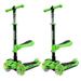 Hurtle ScootKid 3 Wheel Child Ride On Toy Scooter w/ LED Wheels Green (2 Pack)