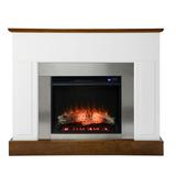 SEI Furniture Eastrington Traditional Wood Electric Fireplace in White