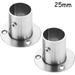 2 Pieces Stainless Steel Round Tube Bracket Rod Flange Set Wardrobe Rod Holder Clothes Rail Rod Holder Tie Rod End Bracket with Screws